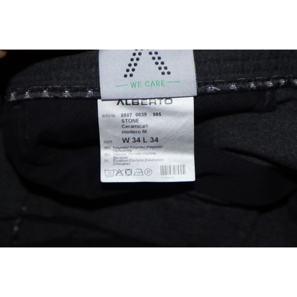 Alberto Ceramica Pants Men 34x34 Stone Gray Modern Fit Straight 31" EUC German - Picture 9 of 9